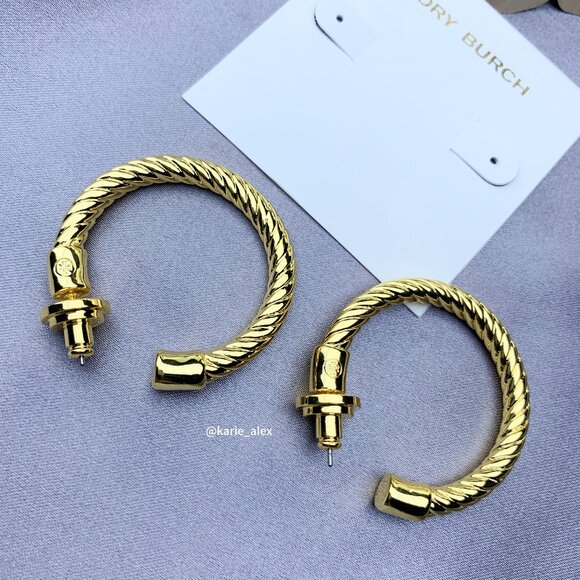 Tory Burch Jewelry - Tory Burch Twisted T-logo earrings